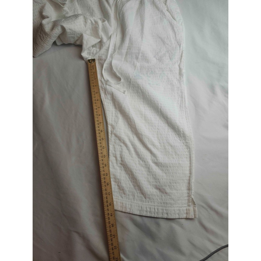 Focus Capri Pants Womens Small White Textured Coastal Grandma Resortwear Casual - Picture 3 of 9